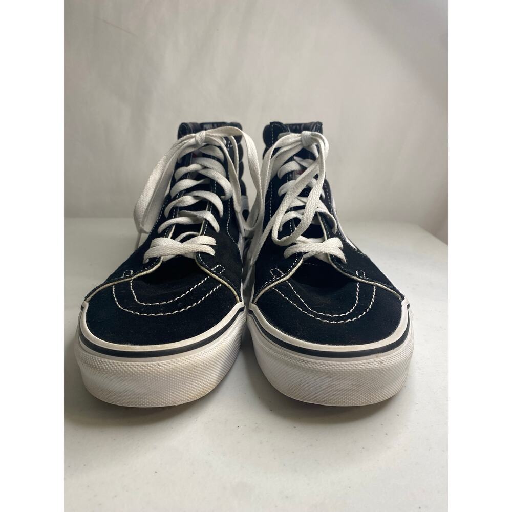 Vans Sk8 Hi Top Suede Skate Athletic Shoes Black White Mens 8.5 Womens 10 Punk - Picture 4 of 14